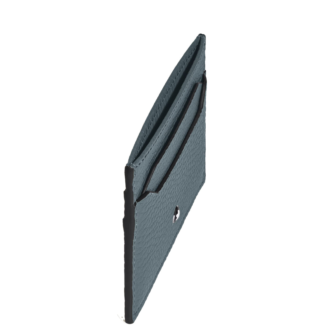 Montblanc 5-Pocket-Kartenetui aus genarbtem Leder in Eisblau 223033