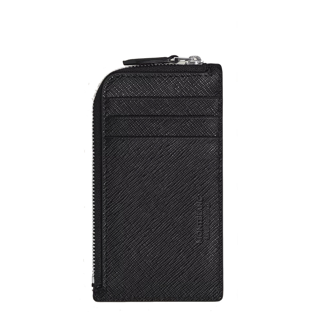 Montblanc card holder 7 pockets with zip Sartorial leather black 223121