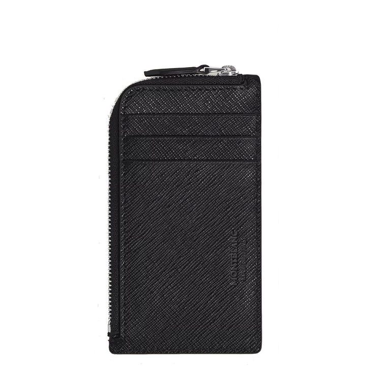 Montblanc card holder 7 pockets with zip Sartorial leather black 223121