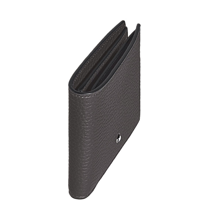 Portefeuille Montblanc 6 poches en cuir grainé fer forgé 223013