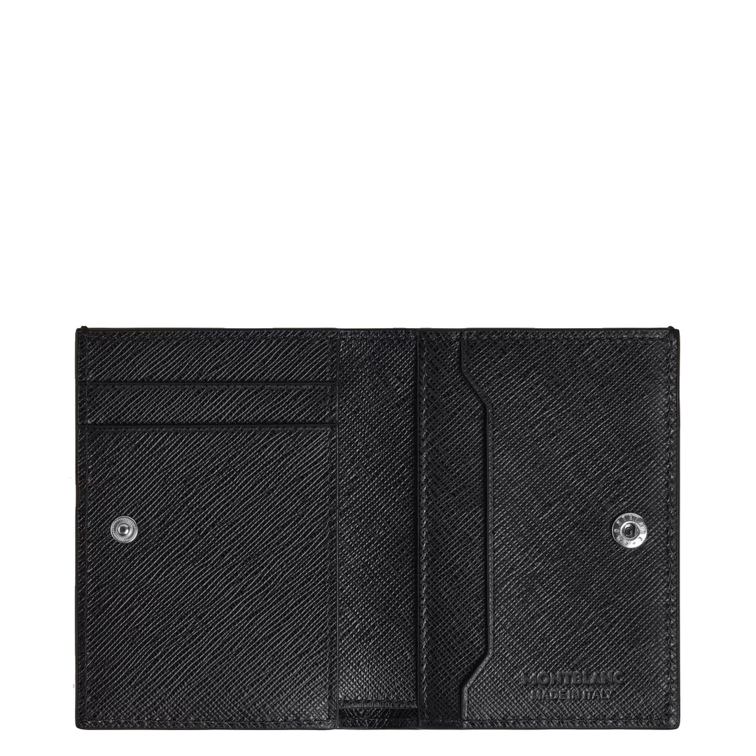 Montblanc portafoglio mini 4 tasche pelle Sartorial tweed blu 220382