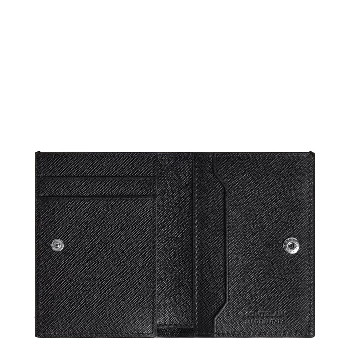 Montblanc portafoglio mini 4 tasche pelle Sartorial tweed blu 220382