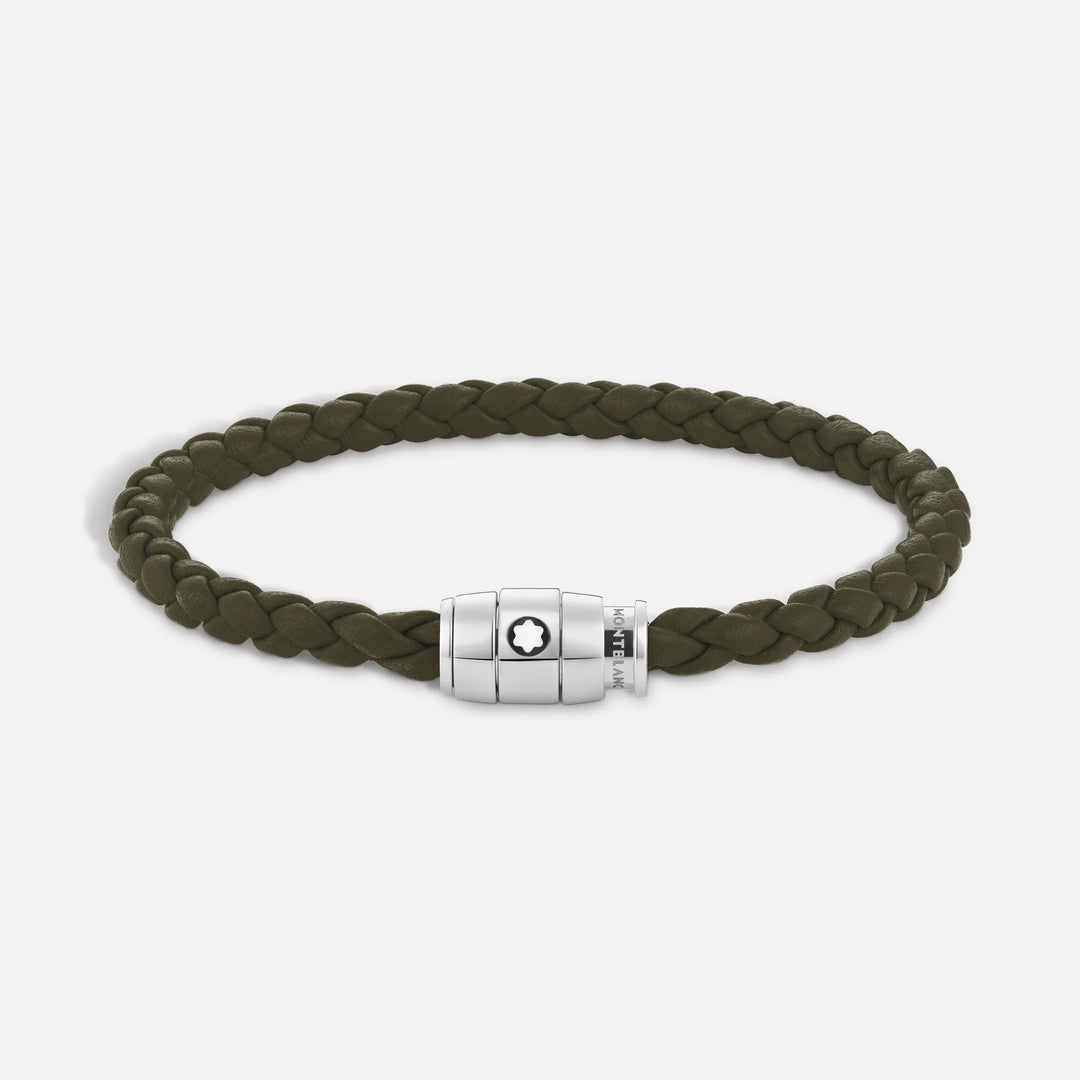 Montblanc 3-Ring-Stahlarmband und Meisterstück Kaki-Leder, Größe S 13600360