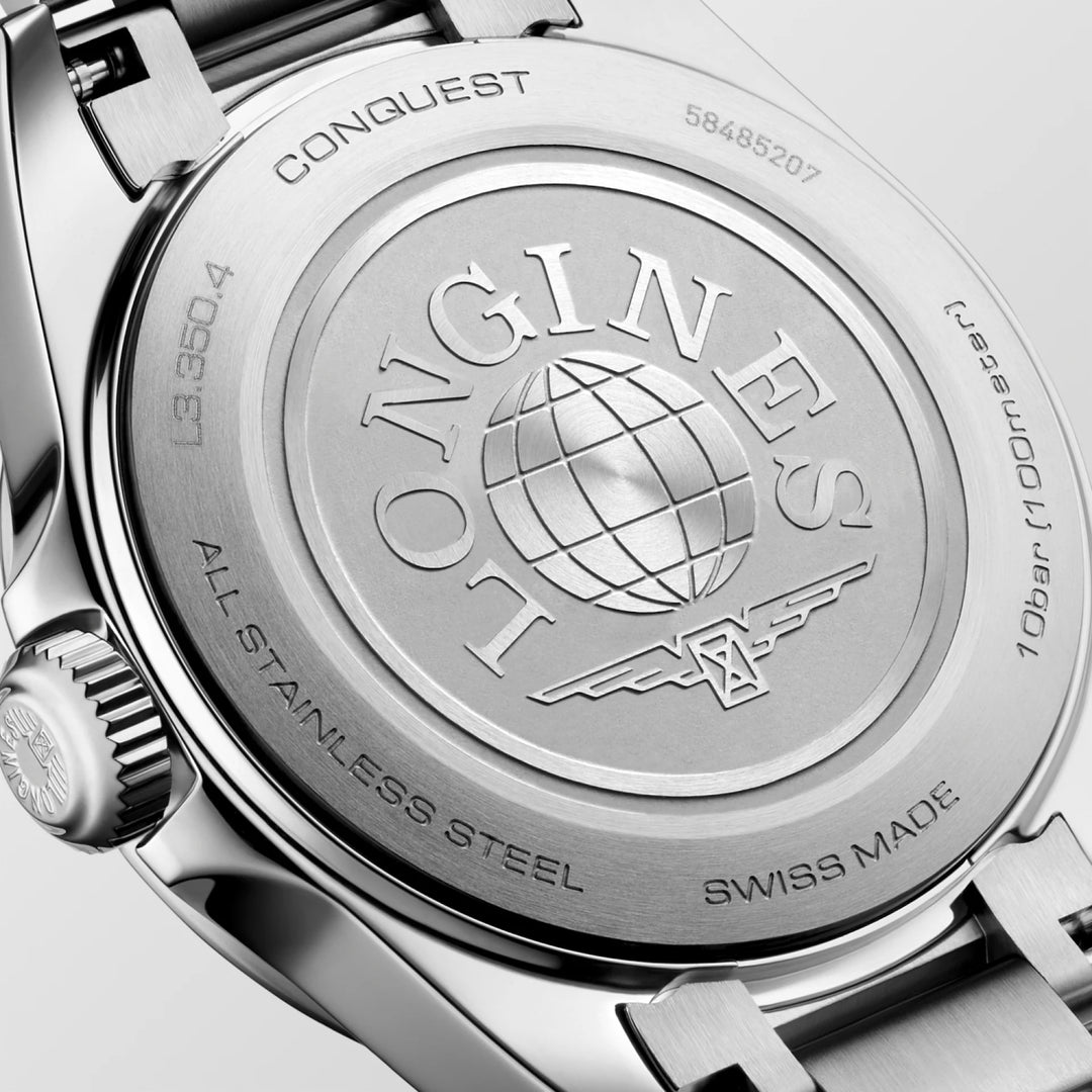 Montre Longines Conquest 30mm nacre diamants quartz acier L3.350.4.87.6