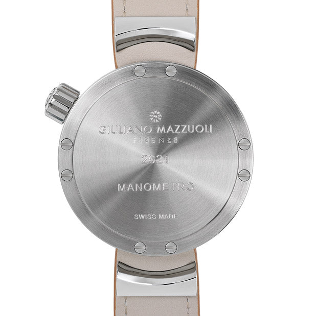 Giuliano Mazzuoli Manometeruhr 45 mm, weißer Automatikstahl, MRP05N