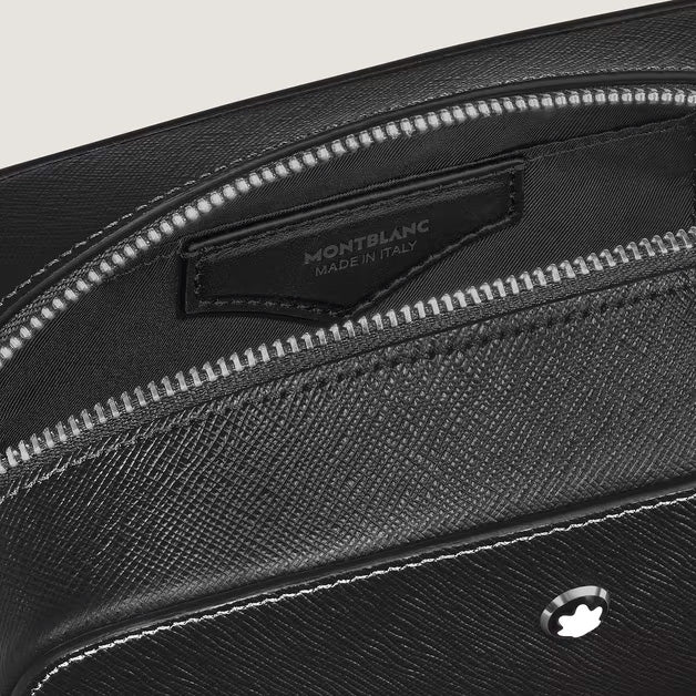 Montblanc kleine Sartorial Kulturtasche aus schwarzem Leder 221572