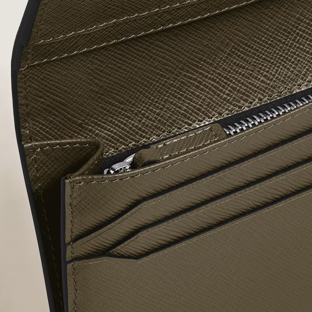 Montblanc lange Brieftasche 14 Taschen Sartorial Leder Khaki 221364