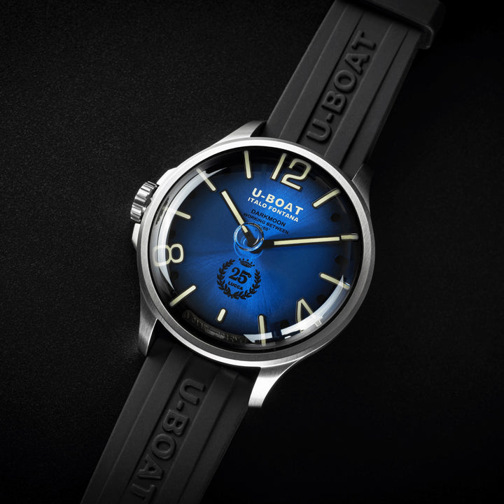 Montre U-BOAT Darkmoon 25° Edition Limitée SS Blue Soleil 46mm acier quartz bleu 2029