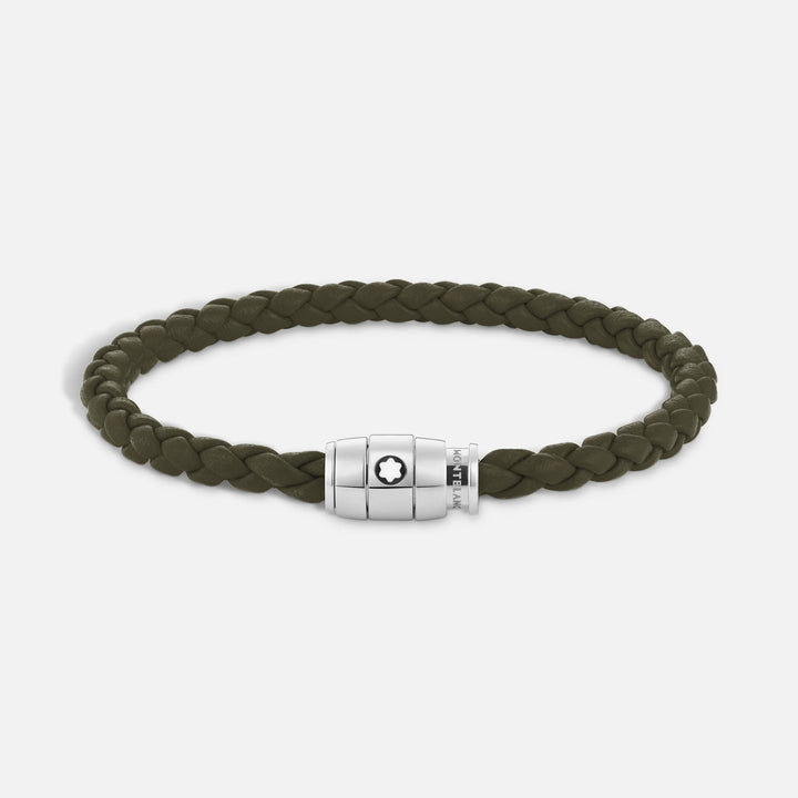 Montblanc 3-Ring-Stahlarmband und Meisterstück Kaki-Leder, Größe M 13600463