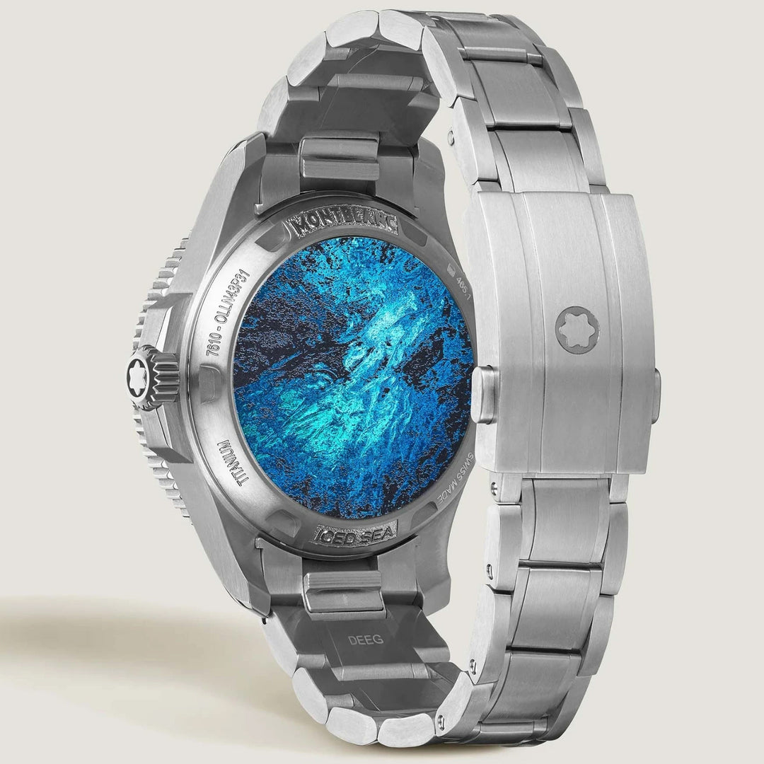 Montre Montblanc Iced Sea 0 Oxygen Deep 4810 43mm bleu automatique titane 135634