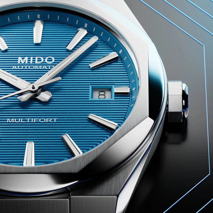 Mido Uhr Multifort 8 One Crown türkis 40mm Automatik Stahl M055.507.11.041.00