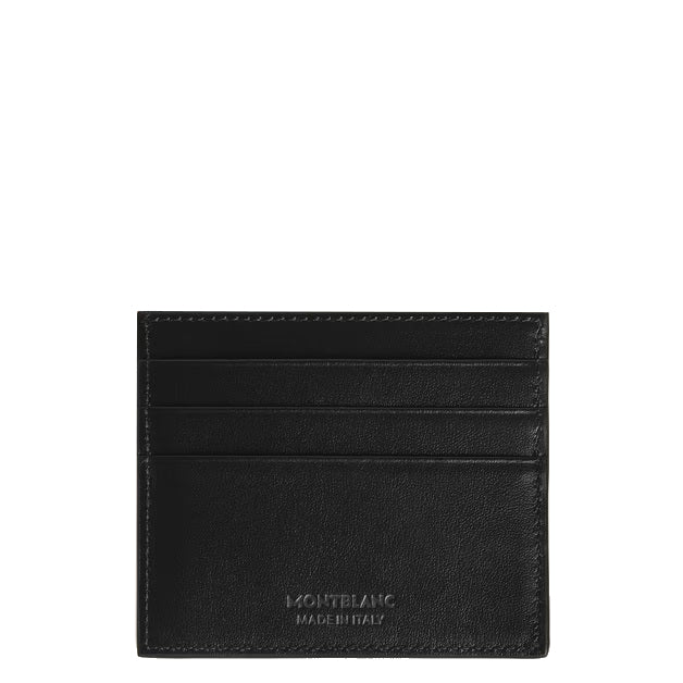 Montblanc portacarte 6 tasche pelle Meisterstück blu 221664