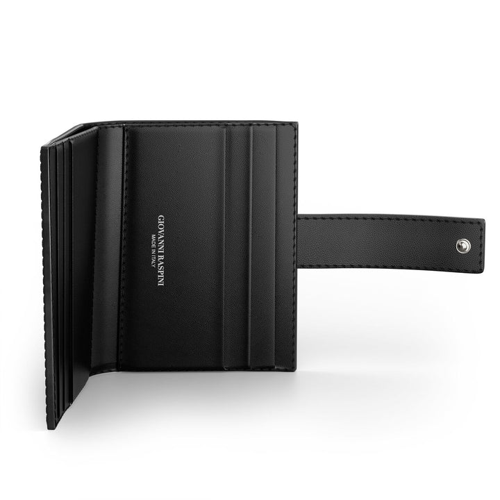 Giovanni Raspini black croco leather card holder wallet 925 silver L0025