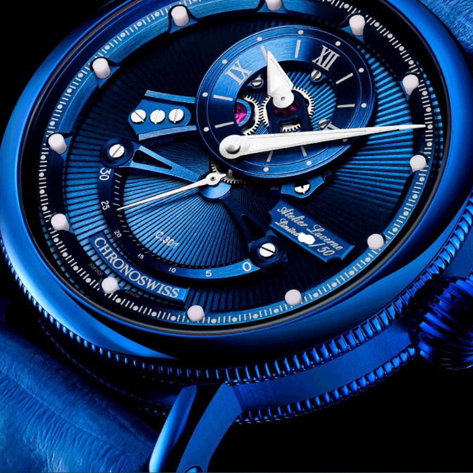 Chronoswiss Open Gear Resec Electric Blue Limited Edition 50pezzi 44 mm niebieskie automatyczne wykończenie