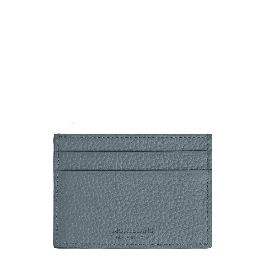 Montblanc 5-Pocket-Kartenetui aus genarbtem Leder in Eisblau 223033