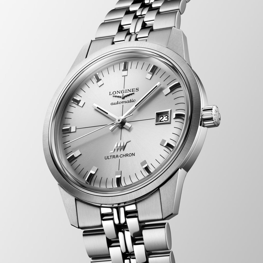 Montre Longines Ultra-Chron Classic 37mm argent automatique acier L2.537.4.72.6