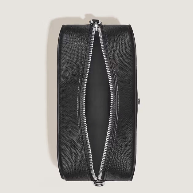 Montblanc kleine Sartorial Kulturtasche aus schwarzem Leder 221572