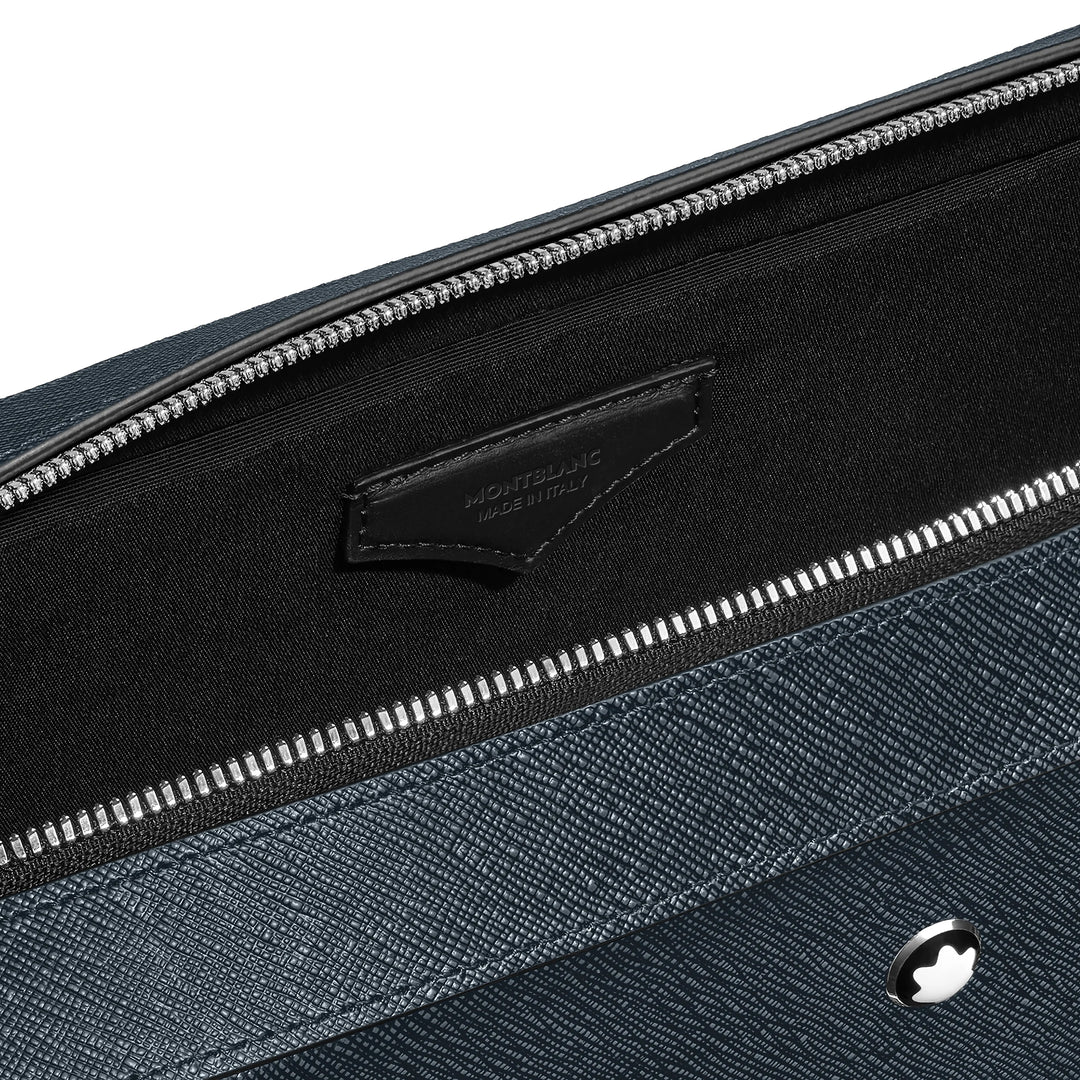 Montblanc Sartorial mittelgroße Dokumententasche aus blauem Tweed 220332