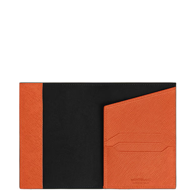 Montblanc Sartorial tangerine leather passport holder 221356