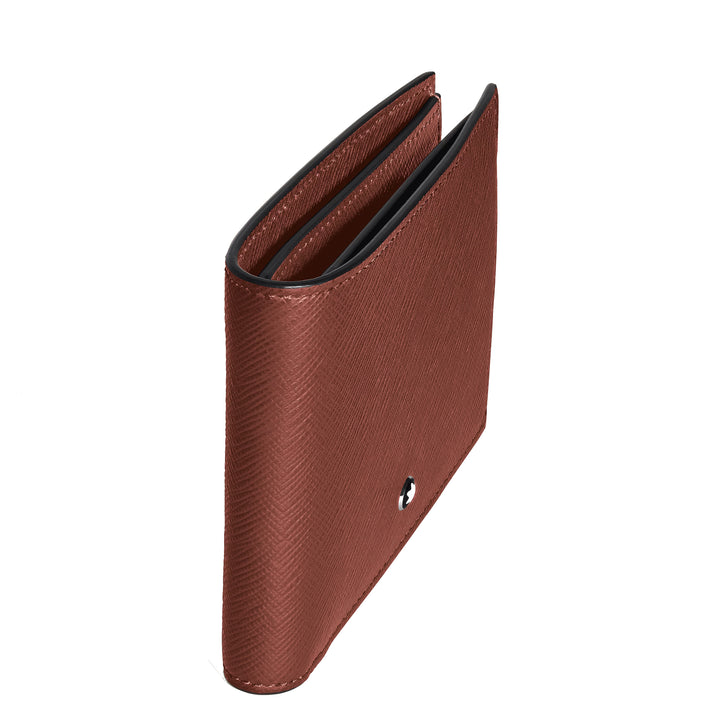 Portefeuille Montblanc 6 poches cuir vestimentaire chêne rouge 223011