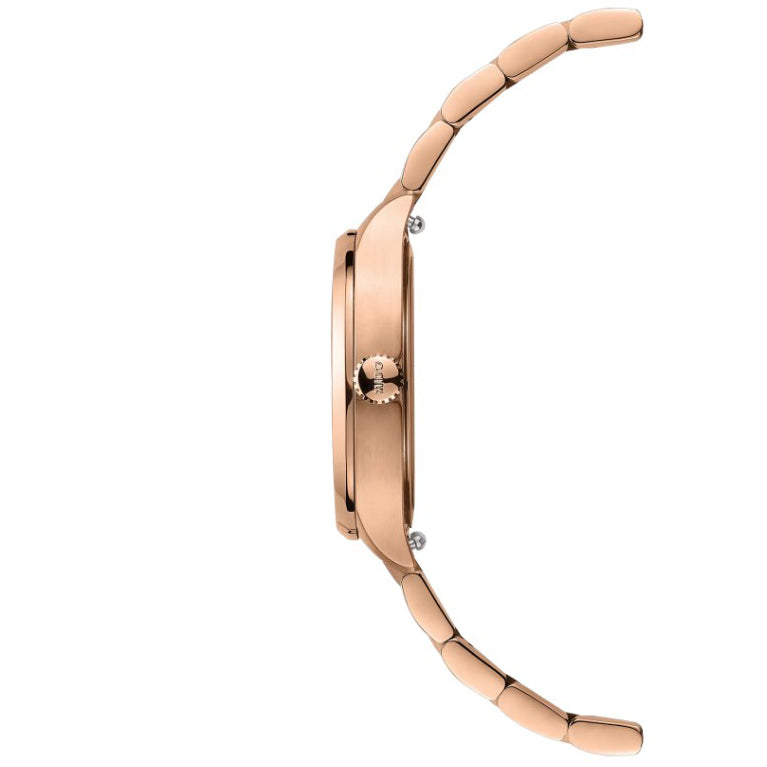 Mido Multifort TV 28mm acier quartz marron finition PVD or rose M049.110.33.296.00