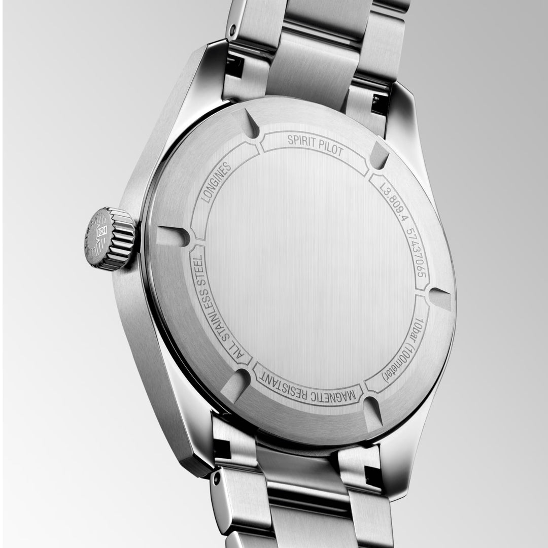 Montre automatique noire Longines Spirit Pilot 39 mm L3.809.4.53.6