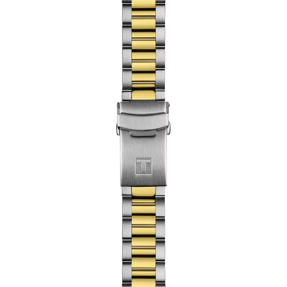 Tissot SEASTAR 1000 GMT Titta på 40mm svart kvartsstål Finish PVD Gold Gold T120.852.22.051.00