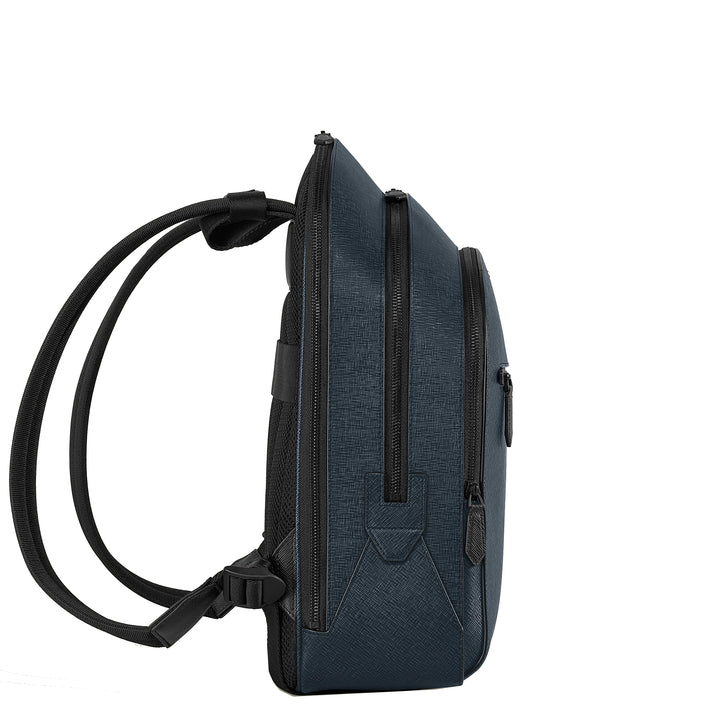 Montblanc medium backpack with 3 compartments Sartorial blue tweed 220335