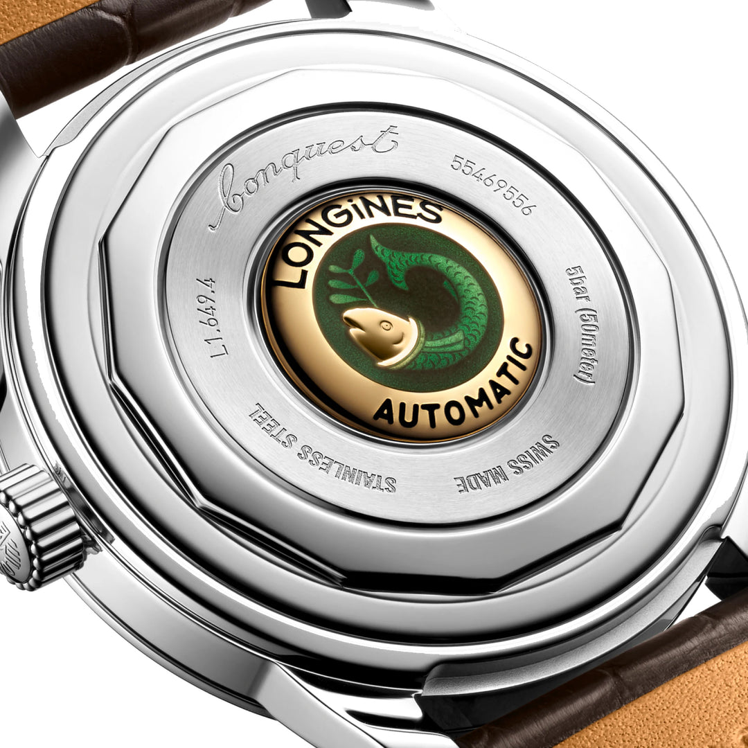 Montre automatique Longines Heritage 38 mm en acier marron L1.649.4.62.2
