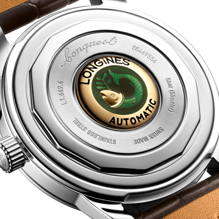 Montre automatique Longines Heritage 38 mm en acier marron L1.649.4.62.2
