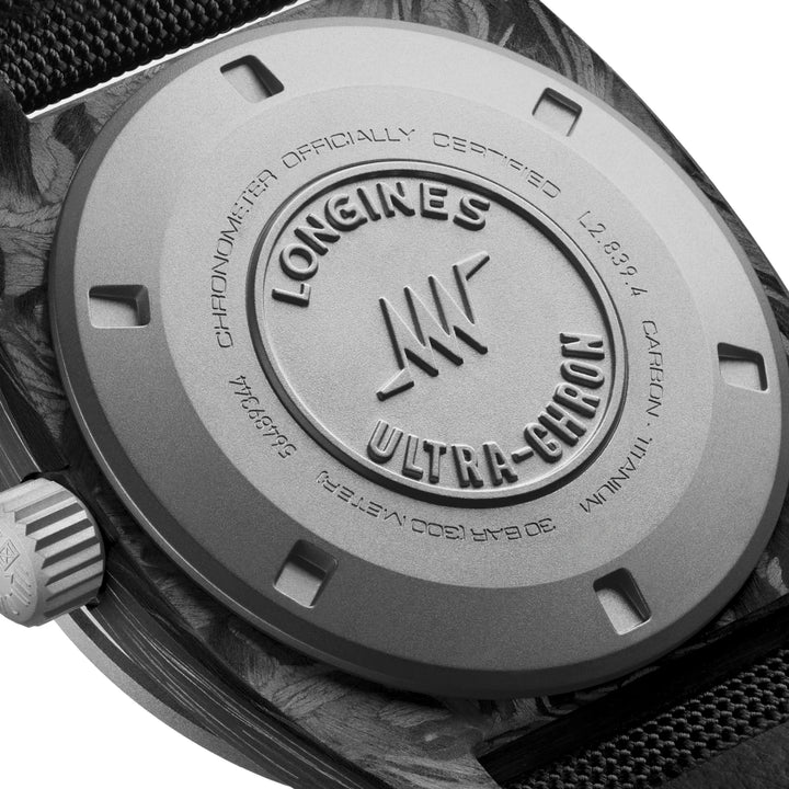 Longines Ultra‑Chron Carbon 43mm anthracite automatic titanium and carbon watch L2.839.4.52.2