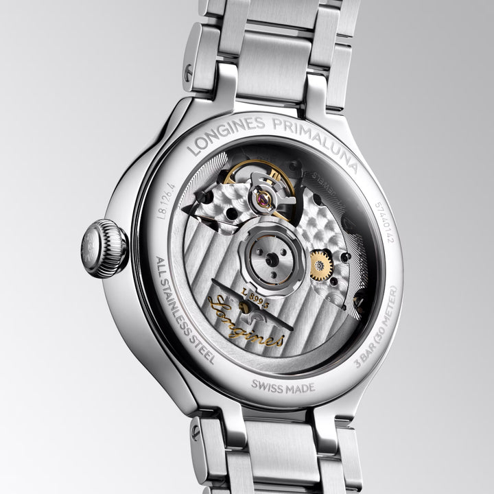 Longines Primaluna Moonphase Uhr 34 mm Silber Automatik Stahl L8.126.4.71.6