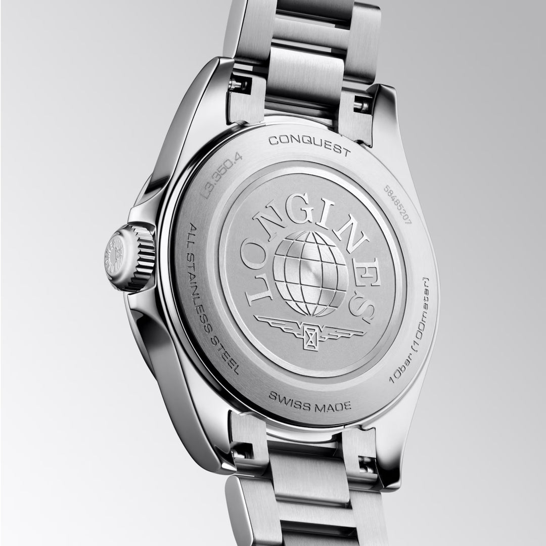 Montre Longines Conquest 30mm nacre diamants quartz acier L3.350.4.87.6