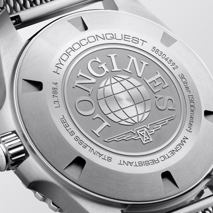 Longines Hydroconquest 42 mm schwarze Automatikuhr aus Stahl L3.788.4.90.6