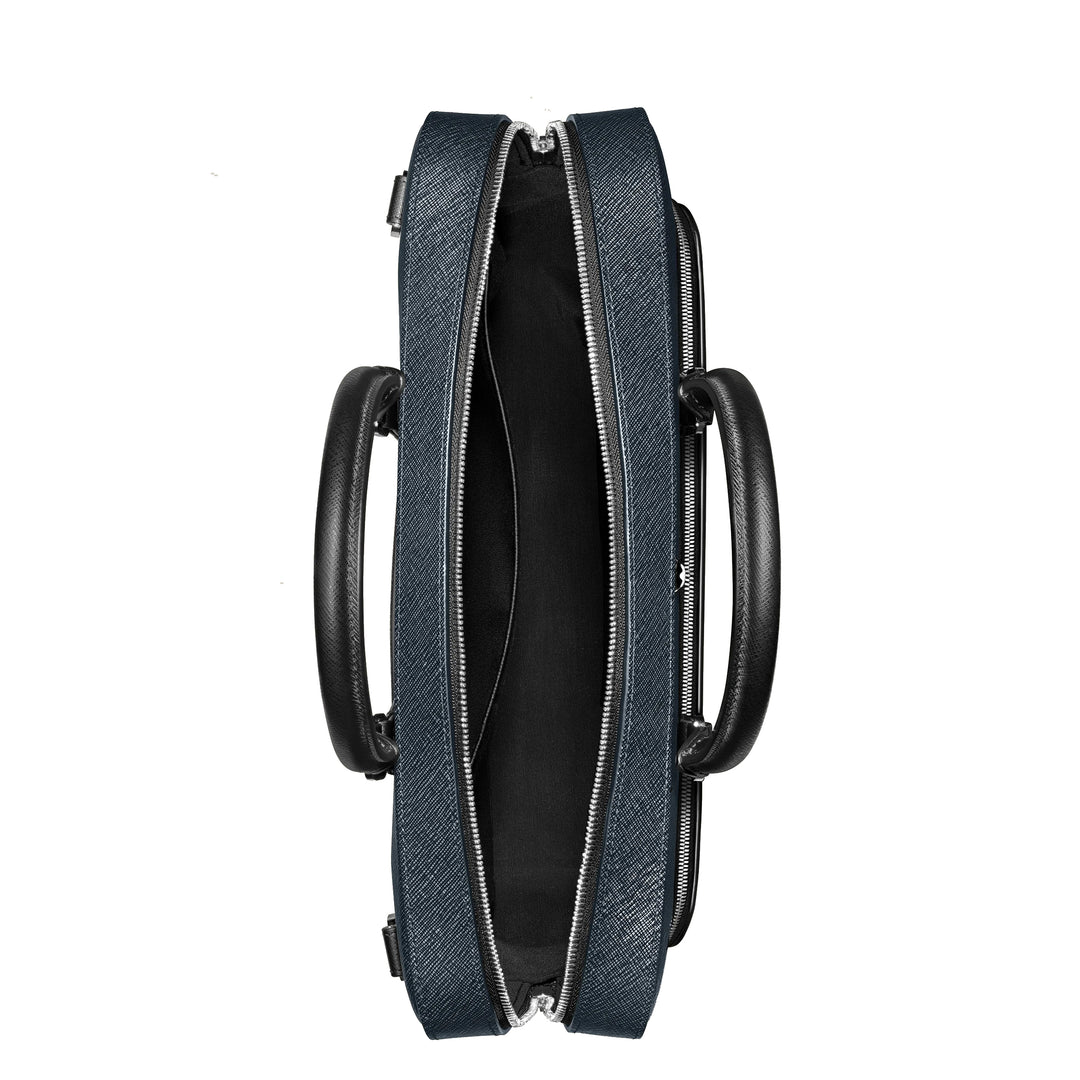 Montblanc Sartorial mittelgroße Dokumententasche aus blauem Tweed 220332