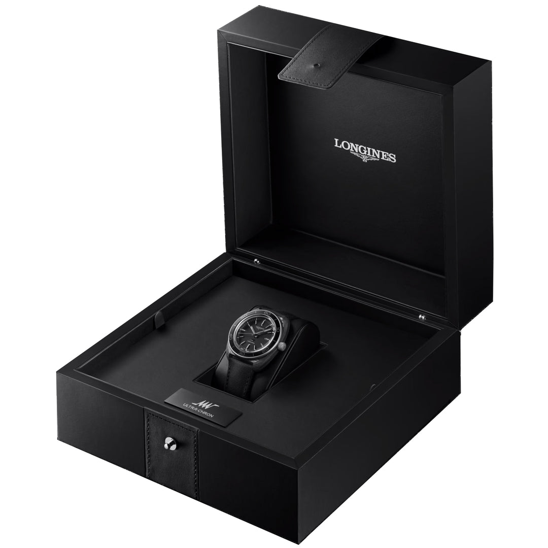 Longines Ultra‑Chron Carbon 43mm anthracite automatic titanium and carbon watch L2.839.4.52.2