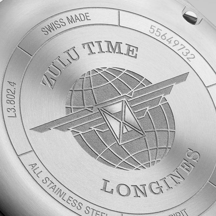 Longines Watch Spirit Zulu Time 39mm sort automatisk stål L3.802.4.53.6