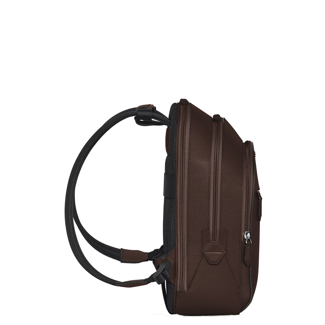 Montblanc mittlerer Rucksack 3 Fächer Sartorial Leder Ebenholzfarbe 222929