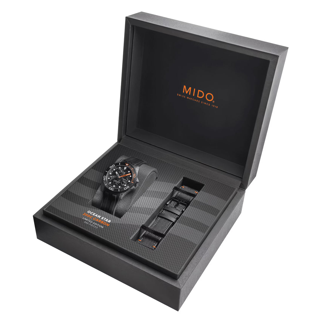 Mido Ocean Star 200C Carbon Limited Edition Watch Certifikát CA CONS CACE 42mm Automatické uhlíkové vlákno M042.431.77.081.00