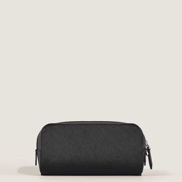 Montblanc kleine Sartorial Kulturtasche aus schwarzem Leder 221572