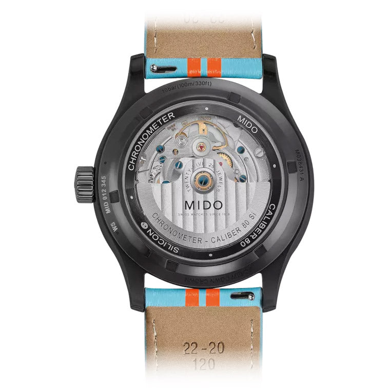 Montre Mido Multifort Chronometer 1 Racer 42mm noir automatique acier finition PVD noir M038.431.36.051.00