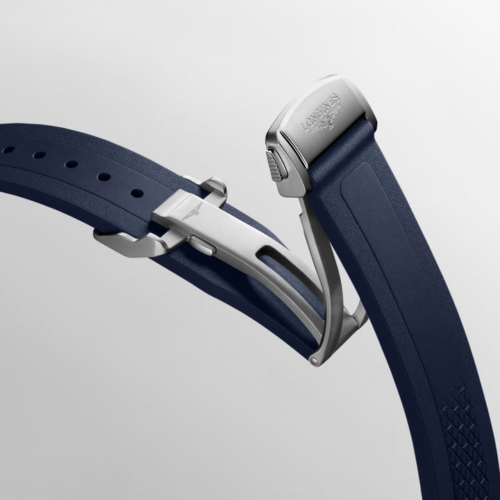 Longines Conquest 38 mm blaue Automatikuhr aus Stahl L3.720.4.92.9