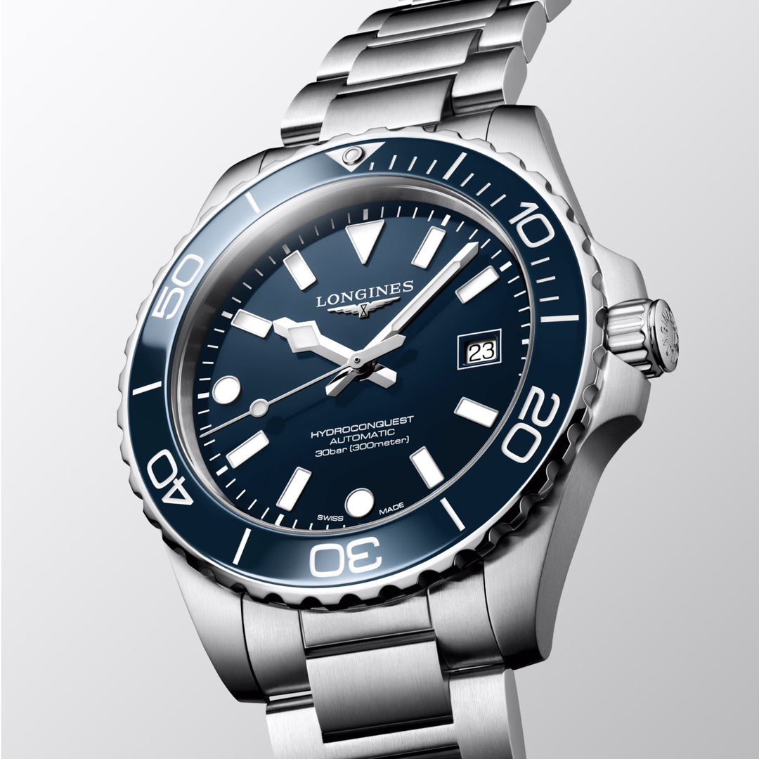 Longines Hydroconquest 42mm blue automatic steel watch L3.788.4.96.6