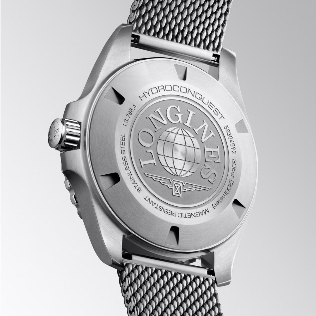 Longines Hydroconquest 42 mm schwarze Automatikuhr aus Stahl L3.788.4.90.6