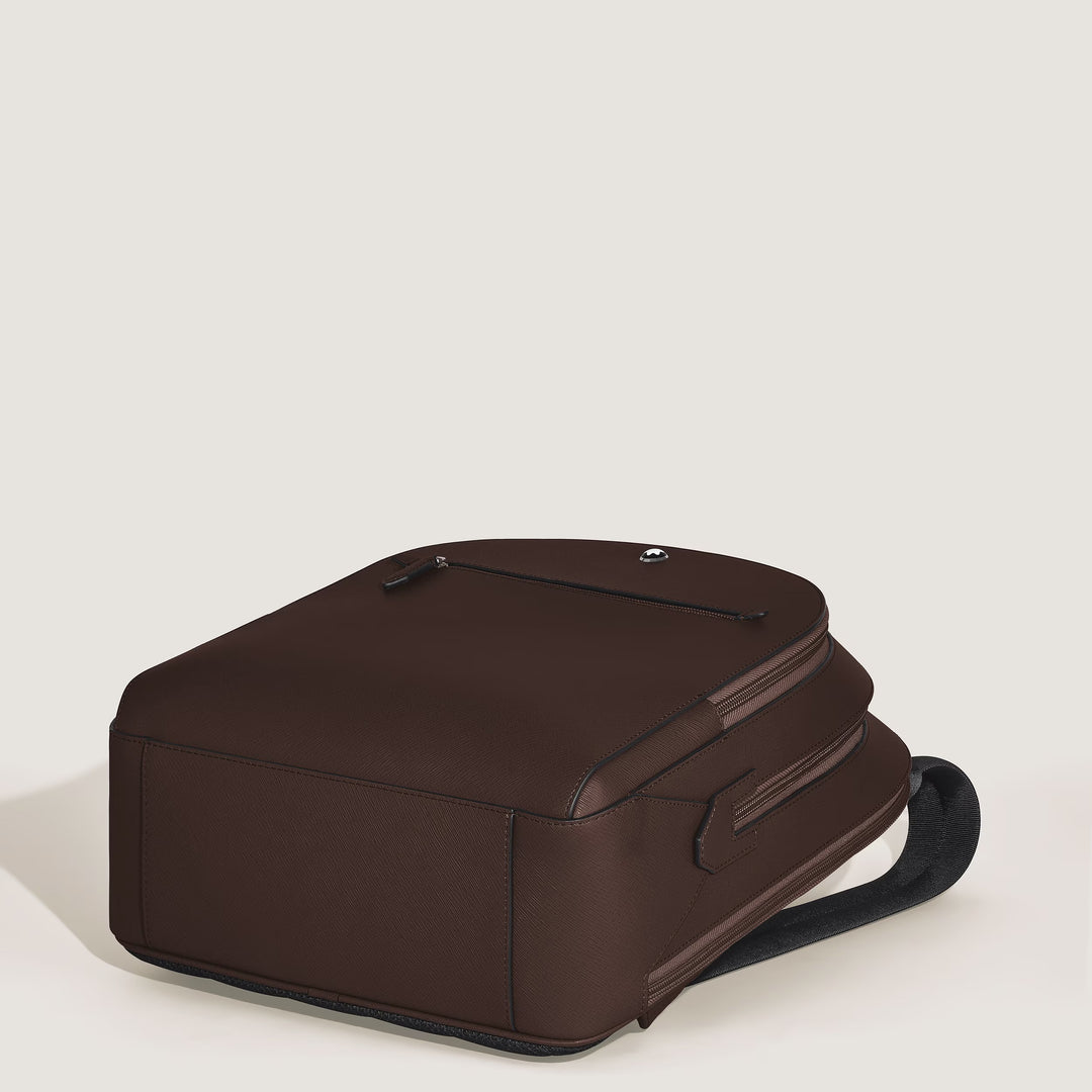 Montblanc mittlerer Rucksack 3 Fächer Sartorial Leder Ebenholzfarbe 222929