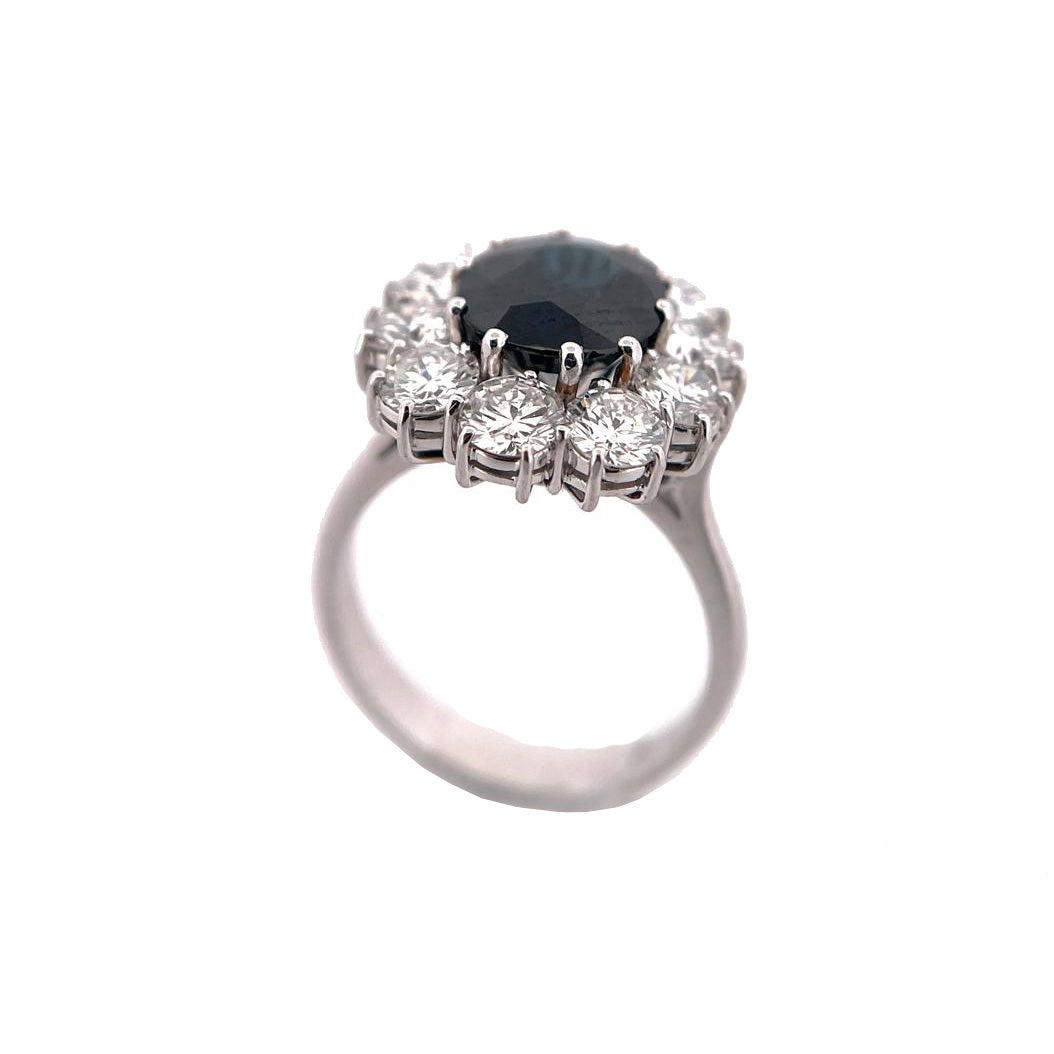 Capodagaglia ring blomst 18kt diamant sapphire 0009ag