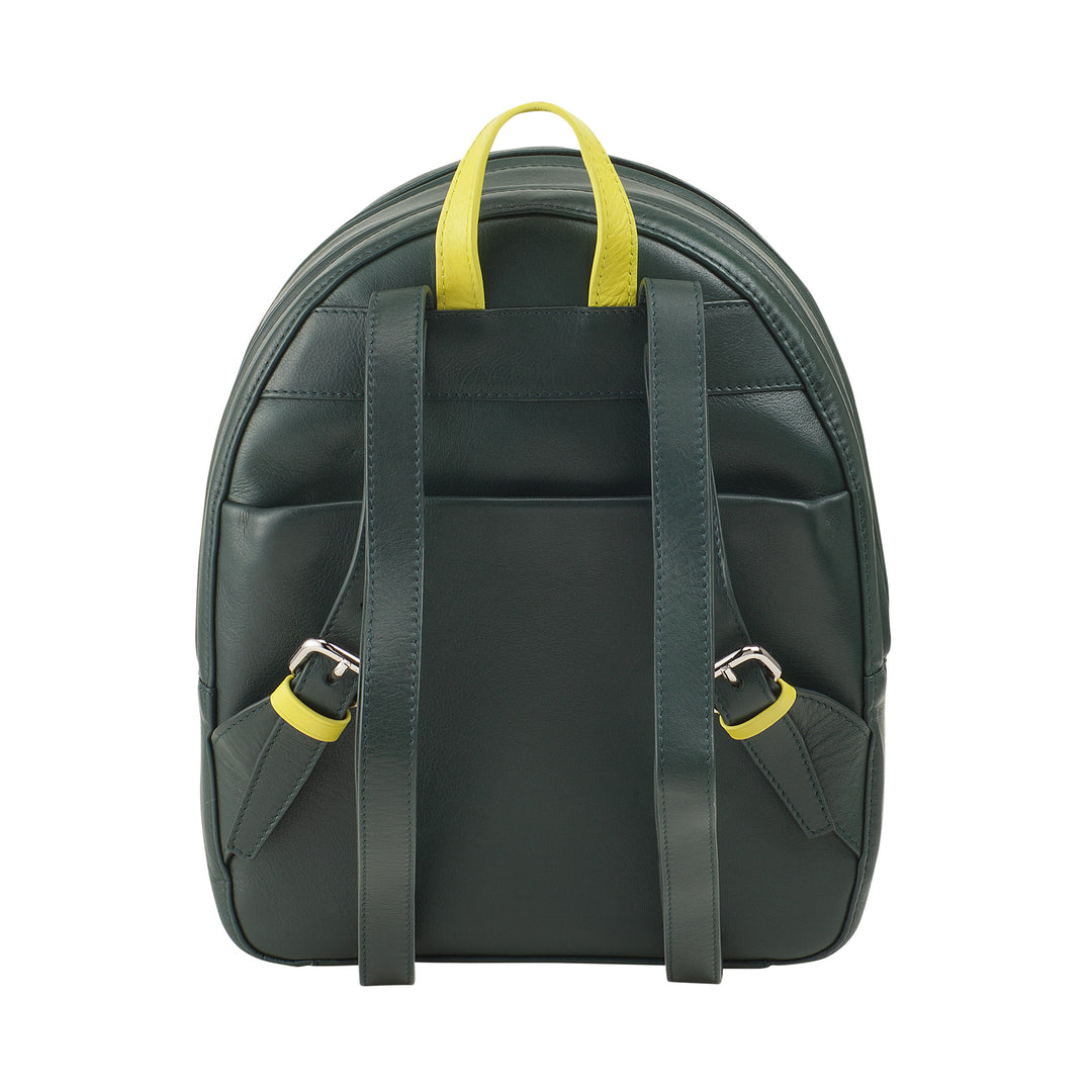 DUDU Bunter Sommerrucksack für Damen aus weichem Leder, mehrfarbiger Rucksack mit doppeltem Reißverschluss