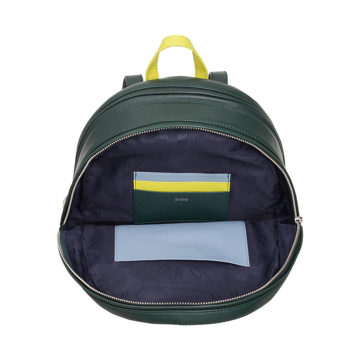DUDU Bunter Sommerrucksack für Damen aus weichem Leder, mehrfarbiger Rucksack mit doppeltem Reißverschluss