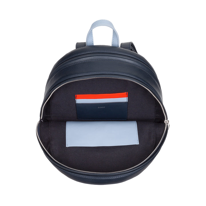 DUDU Bunter Sommerrucksack für Damen aus weichem Leder, mehrfarbiger Rucksack mit doppeltem Reißverschluss
