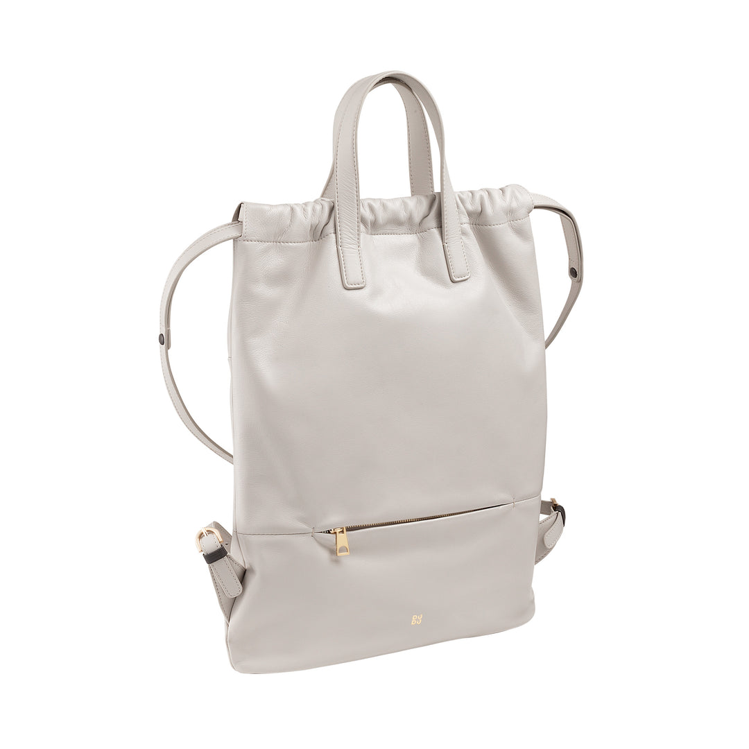 DUDU Damenrucksack aus weichem Leder, Rucksack mit Kordelzug und Magnetknopf, Doppelgriff, schlichter eleganter Rucksack